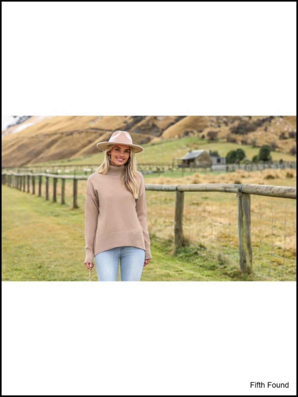 Chunky Knit Turtleneck Pullover Sweater High Low Hem Drop Shoulder Womens - Picture 4 of 4